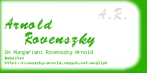 arnold rovenszky business card